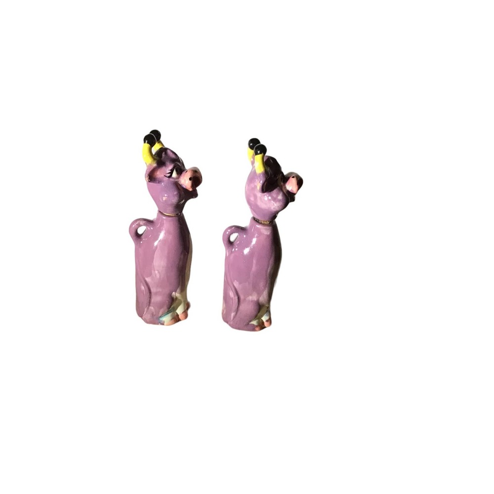 Vintage Oil and Vinegar Cow Caraffes Ceramic Marked Thames Japan